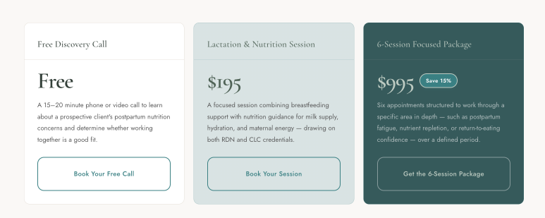 3 offers on a web page